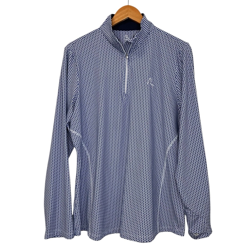Rhoback Blue and White Patterned Women's Top